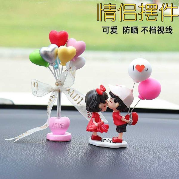 

decorations anime figure couple for car ornament cute kiss balloon model auto interior decoration girls dashboard figurine accessories gifts