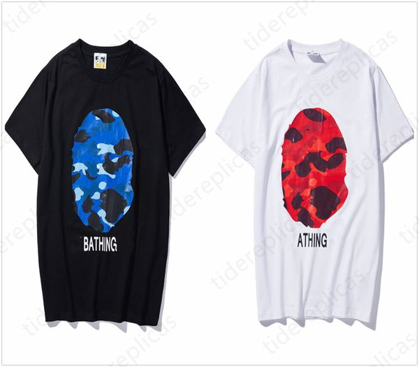 

men shirts mens designer t shirt shark womens tshirt camouflage glow pure cotton t-shirt luminous cartoon printing panelled tee b1 v8jl, White;black