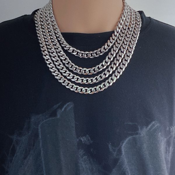 

high end fashion cuban chain male and female hip hop necklace never fade titanium steel necklace pendant designer jewelry christmas valentin, Silver