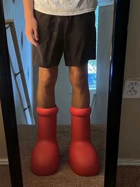 

astro red boots anime creative rain shoes rubber shoes pvc injection molding flower plate umbrella frame w2, Black