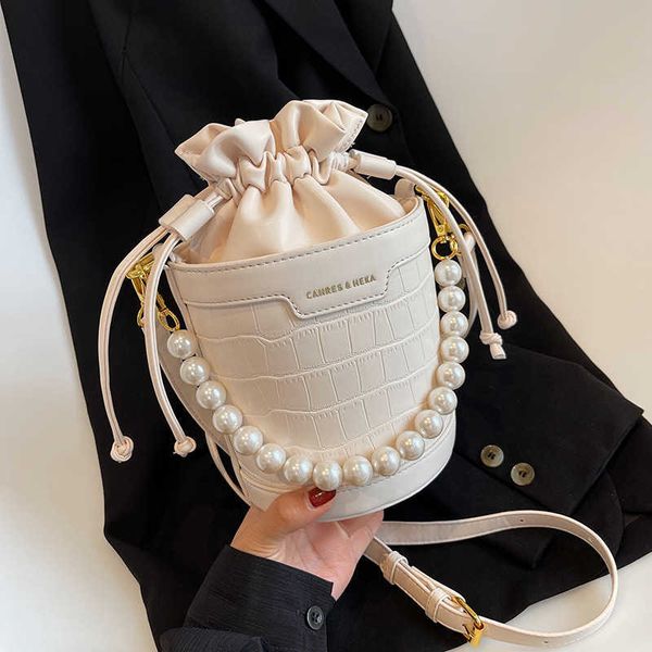 

evening bag pu leather handbags for women pearl bag woman bucket fashion crossb