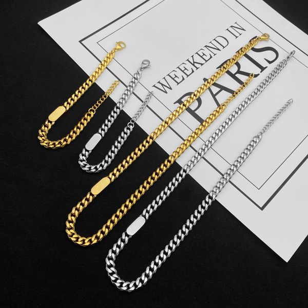 

designer jewelry for classic fashion cuban chains silver necklace titanium steel never faded necklace pendant jewelry accessories