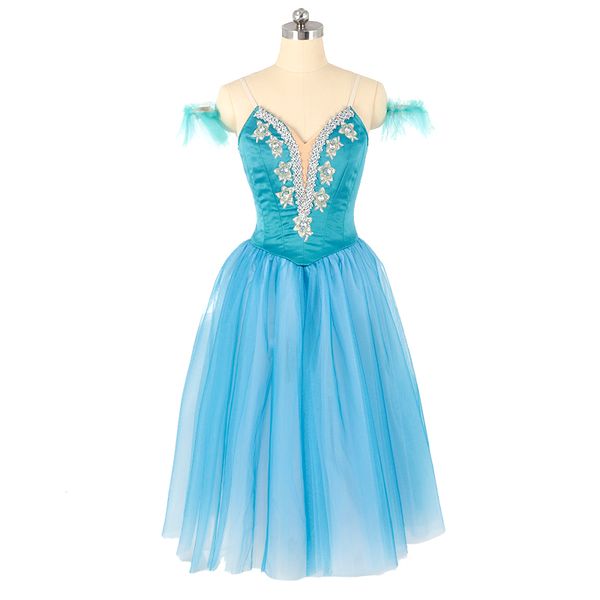 

stage wear peacock blue professional ballet long costumes not elastic skirt blue green for women competition ballet dress women sleeping bea, Black;red
