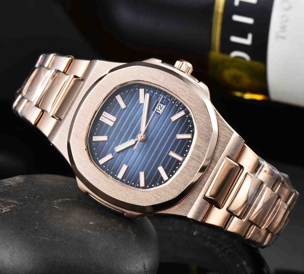 

3k pp5711 8.3mm superclone pp watch commodity three-needle parrot calendar 24 hours steel band, Slivery;golden