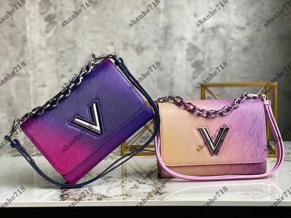 

designer bag tote cowhide water ripple twist denim totes women shoulder crossbody bags gradient strap messenger bag designer handbags luxury