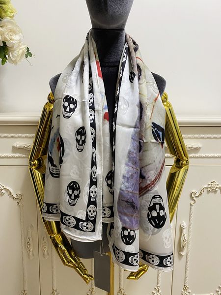 

women's square scarf scarves shawl 100% silk material pint letters butterfly pattern size 130cm - 130cm, Blue;gray