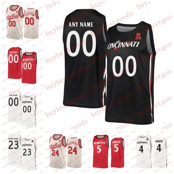 

basketball jerseys custom ncaa cincinnati bearcats basketball jersey 5 david dejulius 24 jeremiah davenport 32 jarrett hensley 21 chase kirk, Black;red