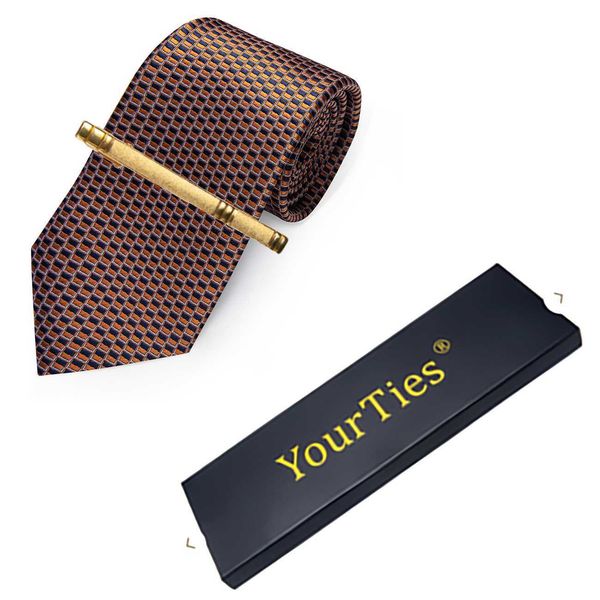 

neck ties novalty blue orange necktie for man shirt suit dress accessories classic plaid men tie clip set with boxed corbatas para hombre j2, Blue;purple