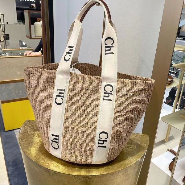 

drawstring woody beach basket tote handbag bags womens mens designer purse wallet bucket weekend summer weave straw shoulder travel luxury c
