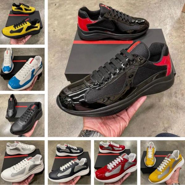 

ruuner americas cup brand men sports shoes fabric & patent leather sneakers technical comfort outdoor easy-wear footwear eu38-46 original bo, Black