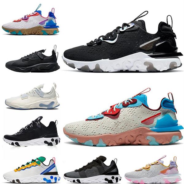 

fashion nik epic react vision element 55 87 running shoes for men women triple white black gravity purple athletics designer sport252g