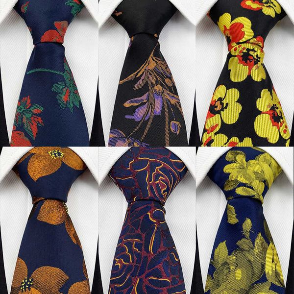 

neck ties luxury men tie floral neck ties for mens shirt accessories gentleman business suit cravat vintage necktie new year gift for man j2, Blue;purple