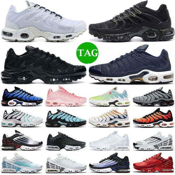 

new running shoes tn plus 3 mens women unity triple white black laser blue volt glow oreo womens breathable trainers sports sneakers tn tige