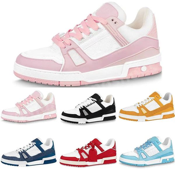 

2023 designer sneaker virgil trainer casual shoes calfskin leather abloh white green red blue letter overlays platform low sneakers size 36-