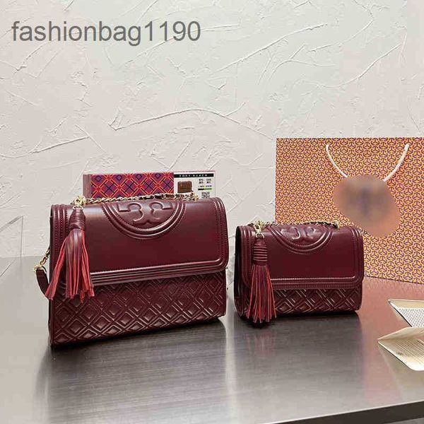 

handbags shouders designer torys bags bag 2023 women's color lingge sheepskin chain fleming single shoulder messenger small square hpwi