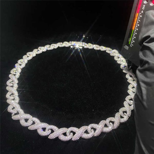 

custom iced out gold plated silver miami cuban necklace 12mm hip hop men jewelry d color moissanite cuban link chain