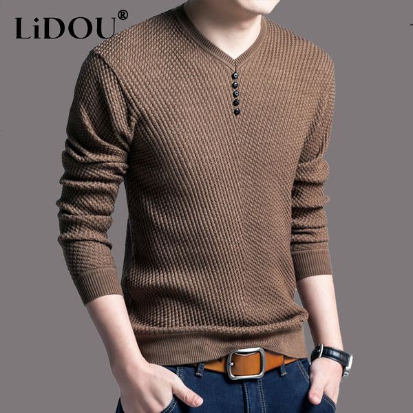 

men's sweaters autumn winter solid color fashion button casual sweaters man long sleeve korean style pullover male knitting vintage str, White;black