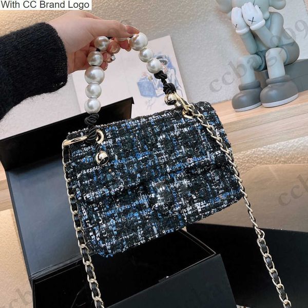 

cc brand totes bead handle totes woolen quilted bags designer large capacity hardware chain crossbody purse french trend handbags womens cla
