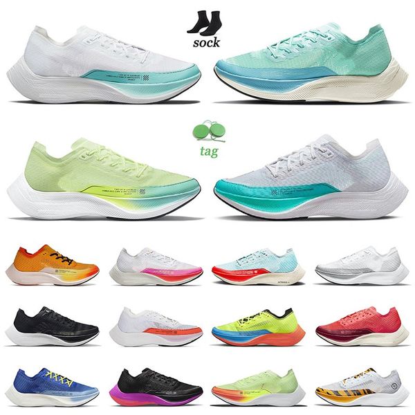 

original running shoes zomx vaporfly next% 2 men women sneakers outdoor trainers aurora green aqua green barely volt watermelon white sliver