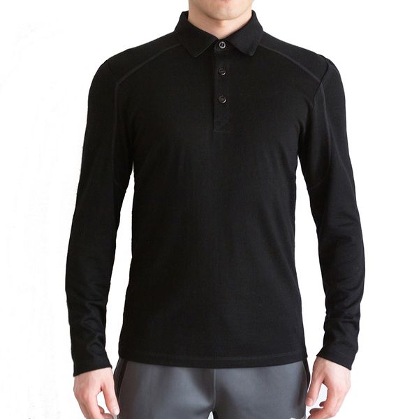 

men's polos 100% australia merino wool polo shirt men's long sleeve men's merino wool long sleeve polo shirt men's merin, White;black