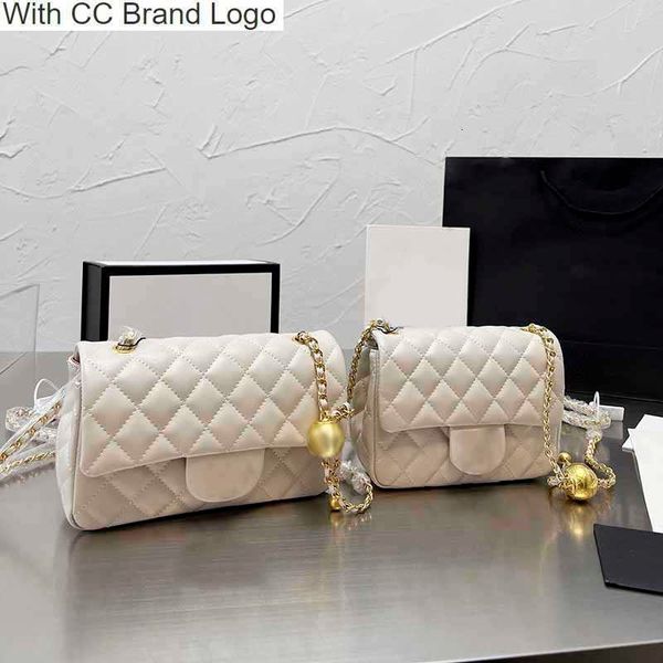 

luxury cc shoulder bags ladies flap mini crossbody designer bags solid color sheepskin classic handbags small golden ball adjuster chain sho
