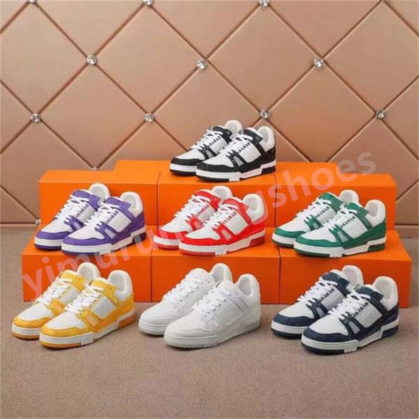 

fashion designer trainers shoes luxury brand men women low lace-up casual walking shoes comfortable wear-resisting sneakers 36-44 y66