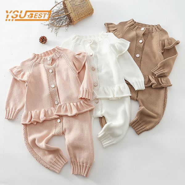 

jumpsuits autumn baby clothes knitting romper lace jumpsuit girls outfits korean born overalls baby girls clothes 230228, Blue