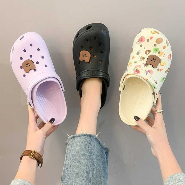 

slippers slippers cute children's fun couple slippers male thick bottom cartoon bear slippers female shoes men's slippers home sli, Black
