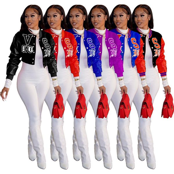 

2023 designer women jacket crop spring long sleeve jackets fashion all match coat high street overcoat ladies motorbike outerwear bulk whole, Black;brown