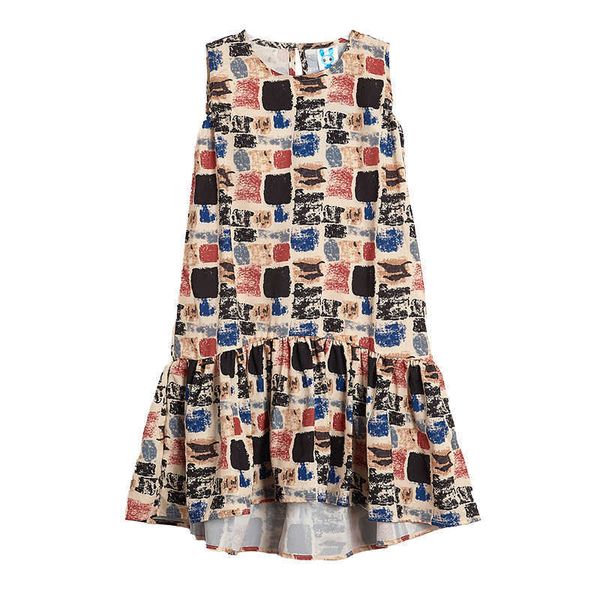 

girls' 1ess 2023 chil1en's new printed vest skirt girls' skirt foreign chil1en's princess skirt, Blue