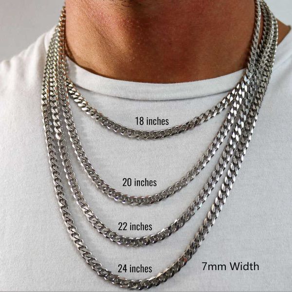 

titanium steel cuban chain hip-hop punk necklace men's fashion thick chain collarbone chain women's stainless steel neck chain, Silver