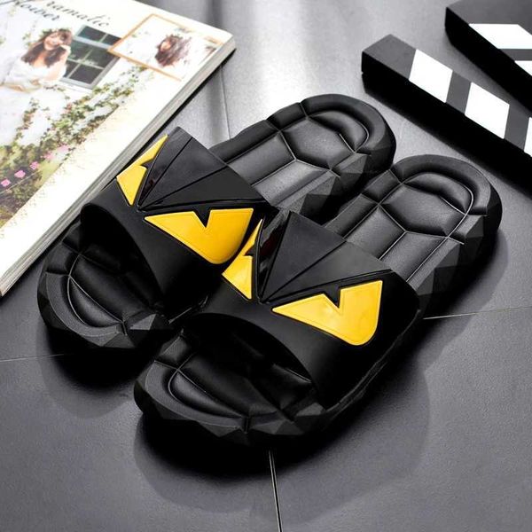 

slippers men lace-up shoes thick sole non-slip white sandals summer slides beach man slipper fish shower rubber flip flops y2302, Black