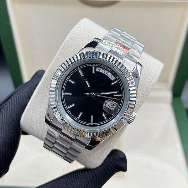 

men's automatic watches calendar/date stainless steel watch luminous sapphire waterproof wristwatches luxury 41/36/31/28mm, Slivery;brown
