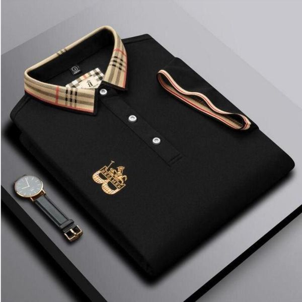 

Mens T Shirts High end embroidered short sleeved cotton polo shirt men s T shirt Korean fashion clothing summer luxury top Bgfse