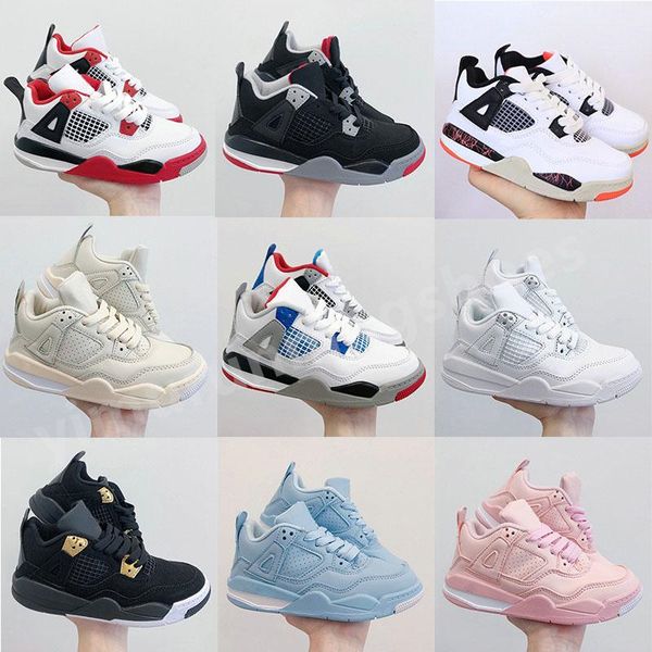 

men women kids shoes ps 4 4s infants sport sneakers fire red bred what the sail university blue royalty pure money basketball shoes mens cha