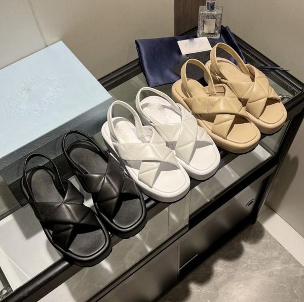 

designer desert spike sole platform sandal women sandals leather black white sandal summer flat slides womens flip flops fashion shoes women