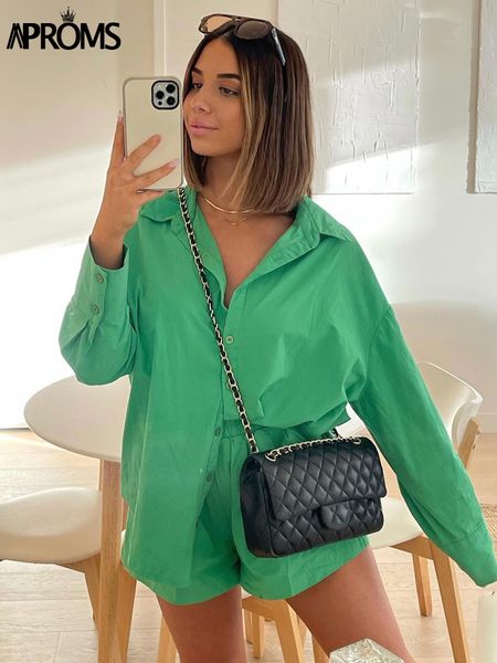 

womens two piece pants aproms elegant solid cotton blend two piece and shorts sets women summer green oversized long shirts high waist suit, White