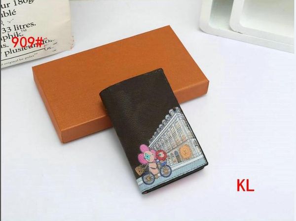 

designer card holder wallet short case purse pouch quilted fashion leather womens men purses mens key ring credit coin clutch bag rfew, Brown;gray
