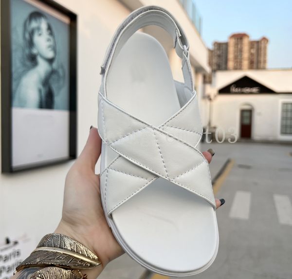 

designer sandals desert spike sole platform sandal leather black white sandal summer flat slides women flip flops fashion shoes women slippe