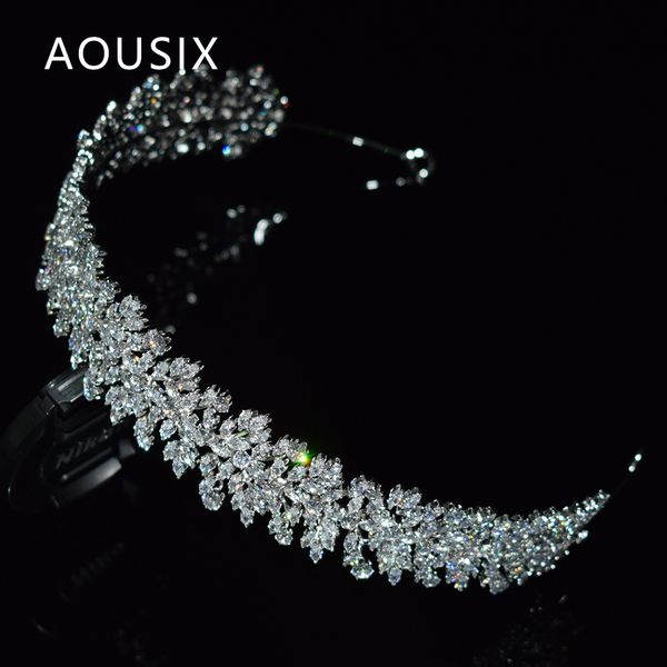 

wedding hair jewelry luxury cubic zirconia headbands silver color bridal crowns elegant headwear prom hair wear wedding hair accessories par, Slivery;golden
