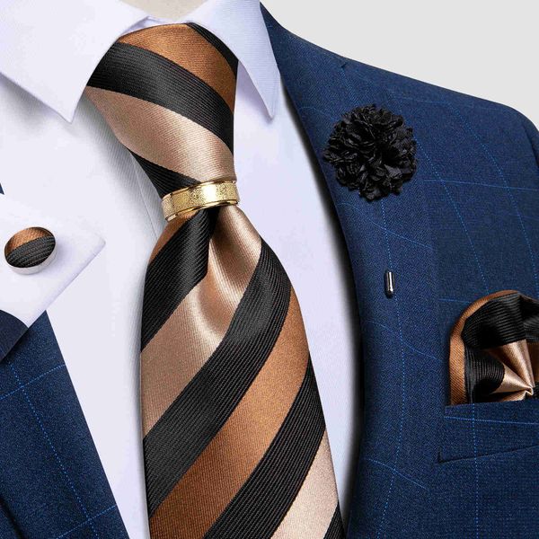 

neck ties classic brown black striped men's neck tie brooche st 8cm width men's ties wedding accessories gravata gift for men diba, Blue;purple