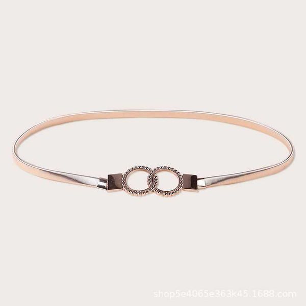 

women's new fashion versatile gold spring double loop thin waist chain