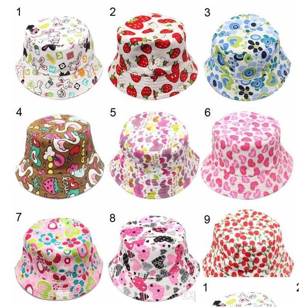 

caps hats new 36 models childrens bucket fashion print summer sun hat colorf flat drop delivery baby kids maternity accessories dh8zb, Yellow
