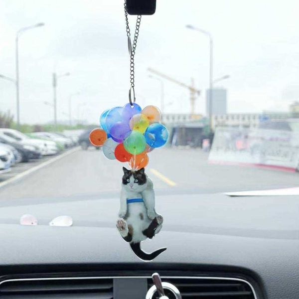 

interior decorations charm for rearview cute dog cat car hanging ornament keychain pendant decoration central rear view mirror balloon r2302