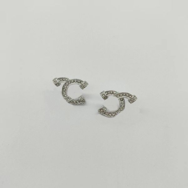 

2023 luxury quality charm stud earring with diamond and silver plated have box stamp ps3583, Golden