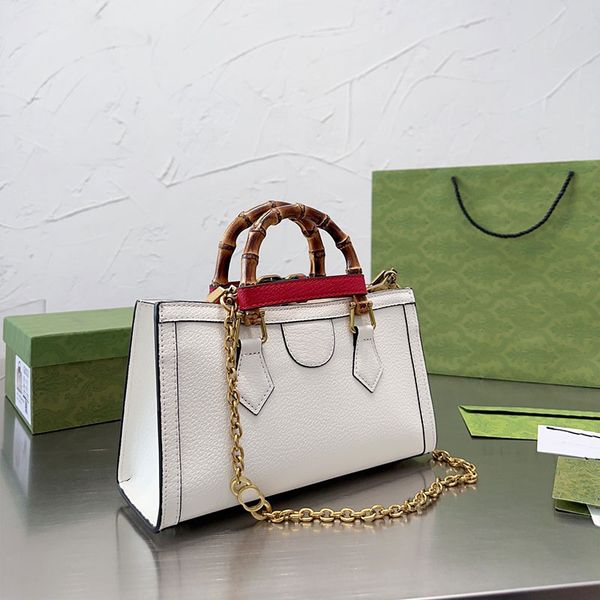 

bamboo diana handbag purse tote bag genuine leather gold chain fashion letters bottom nail women shoulder crossbody bags 25cm