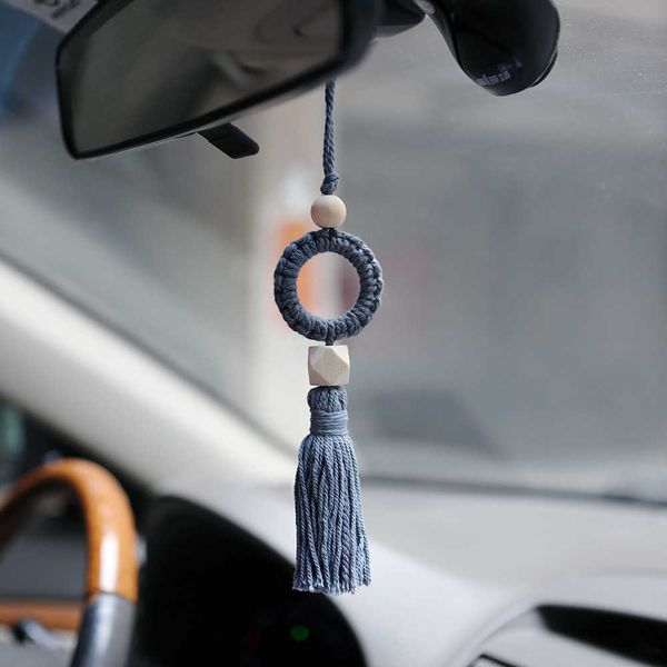 

decorations car pendant hand made cotton bohemia auto rearview mirror hanging ornament interior fragrance decoraction accessories girls gift
