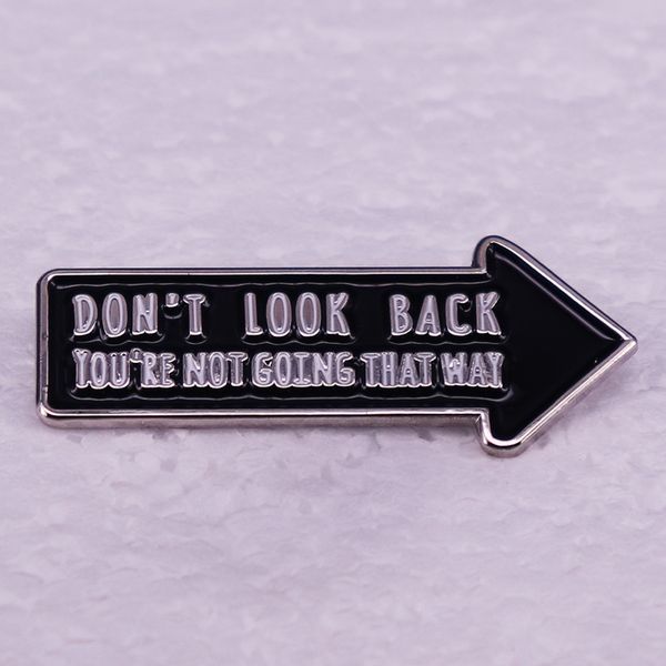 

don't look back you're not going that way pin cute anime movies games hard enamel pins collect metal cartoon brooch backpack hat b, Blue
