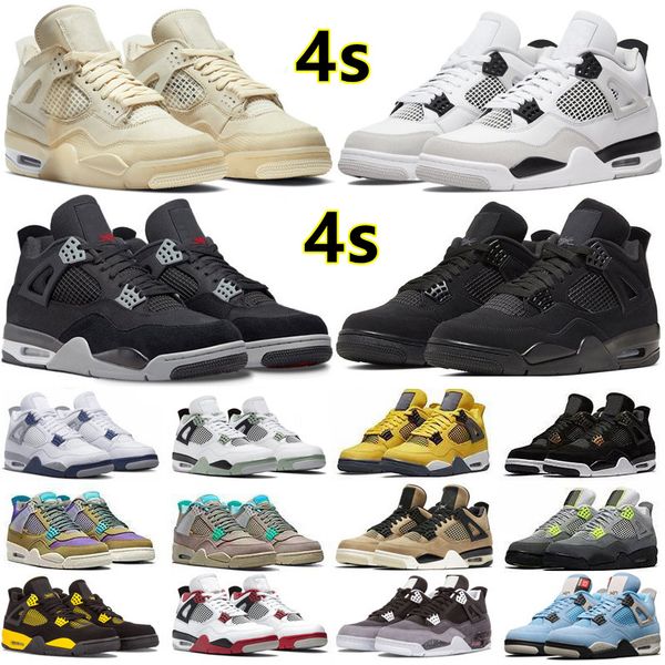 

4 seafoam 4s mens basketball shoes military black cat canvas sail fear pack red cement thunder university blue that the men women trainers s