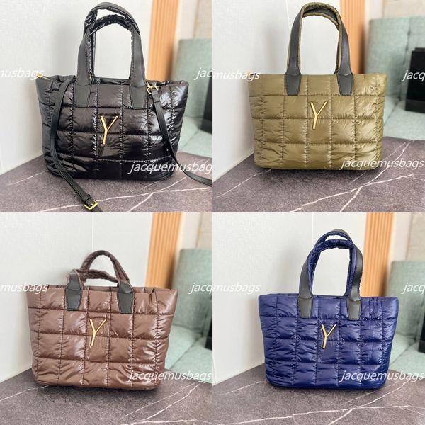 

puffer tote bag luxury designer cotton shopping totes bags shopper large capacity canvas shoulder cross body handbag size 33-23cm